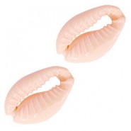 Cowrie shell bead 17x10mm Sweet coral peach